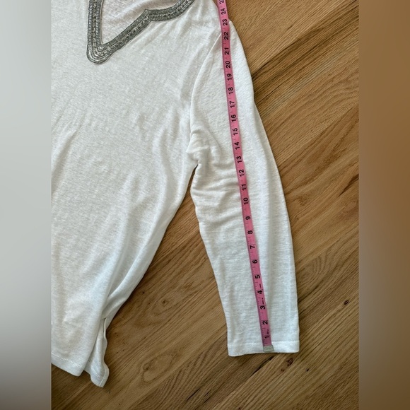 Chico’s 100% Linen Embellished V-Neck Tunic White Size XL - Picture 8 of 12